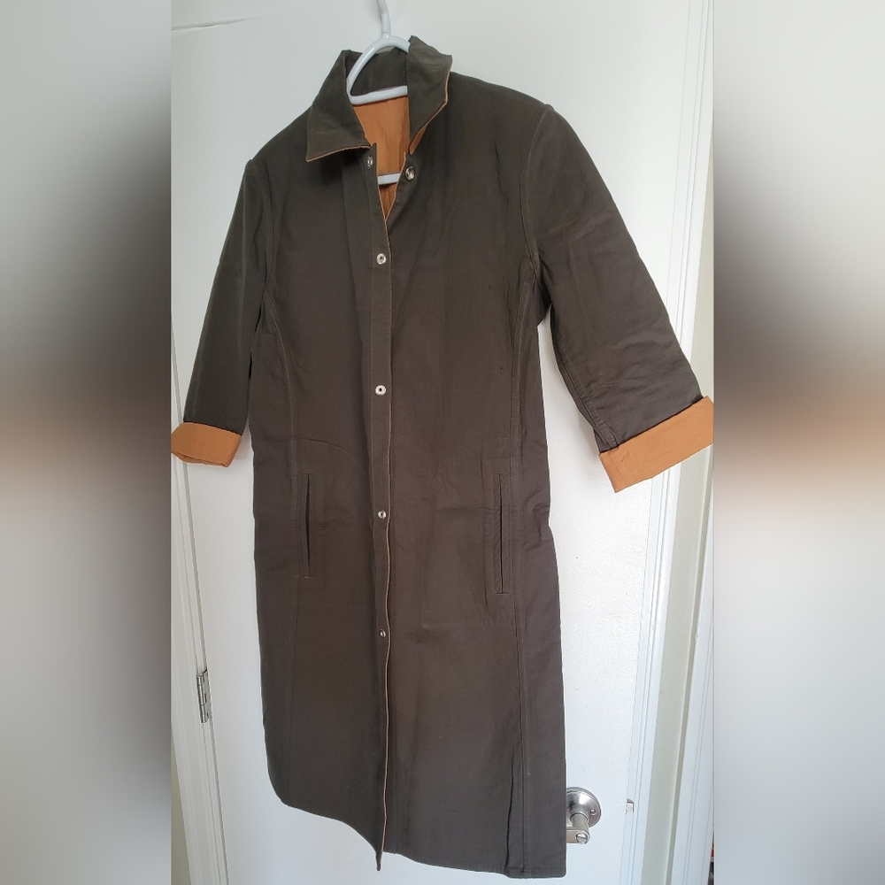 Studio Jax Reversible Long Button Jacket in S/M